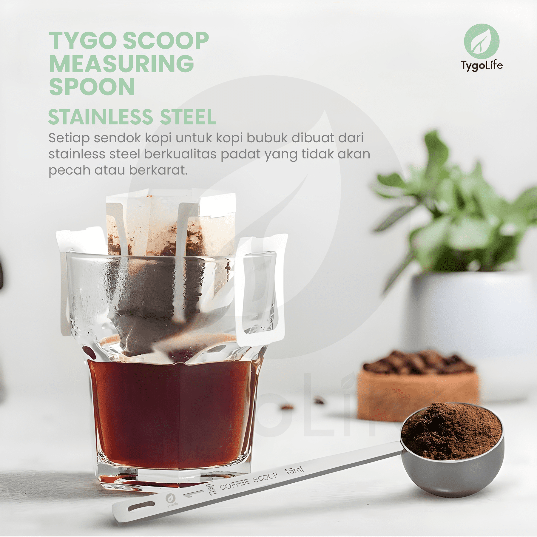 TYGO SCOOP MEASURING SPOON STAINLESS STEEL COFFEE SENDOK TAKAR - Image 2