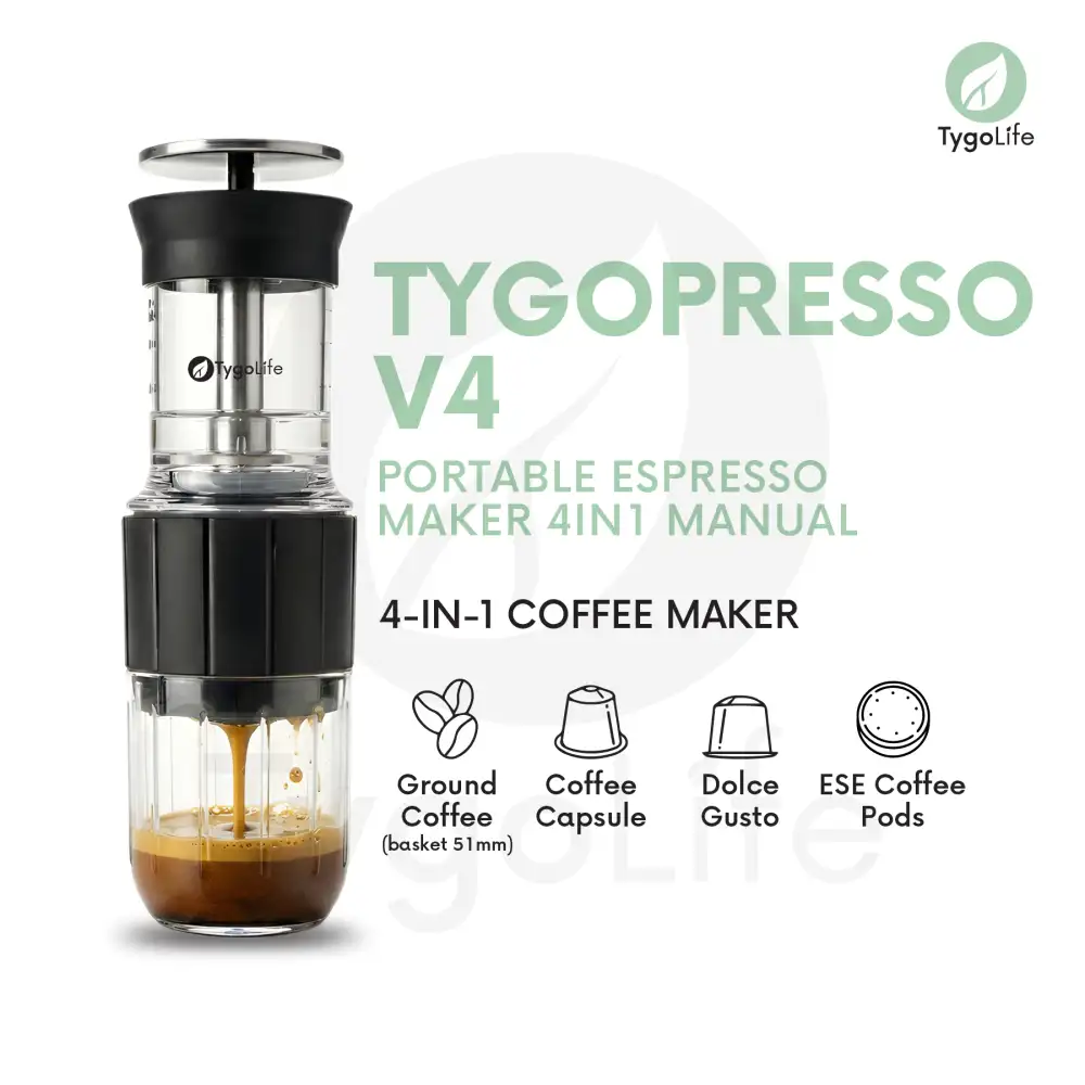 TYGOPRESSO V4 PORTABLE ESPRESSO MAKER 4IN1 MANUAL ALAT PEMBUAT KOPI ESPRESSO PORTAFILTER 51MM