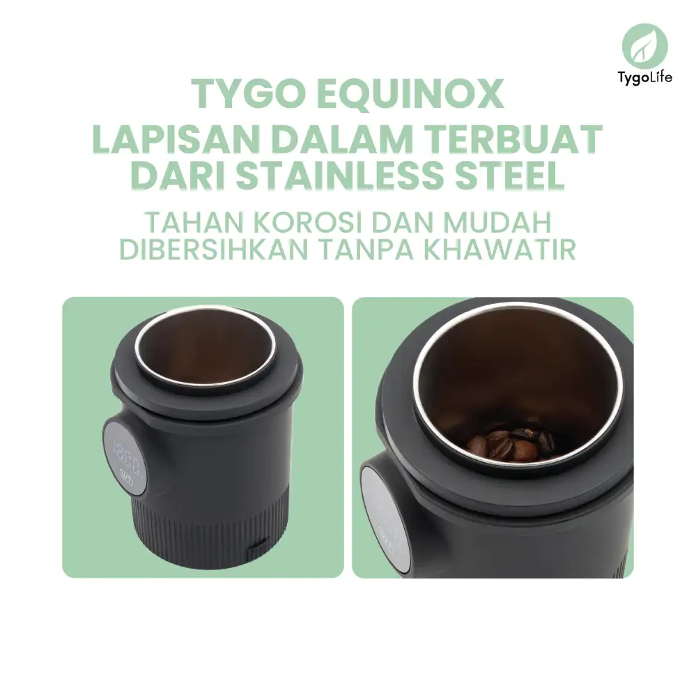 TYGO EQUINOX 2in1 58MM DOSING CUP BIJI KOPI DENGAN BUILT IN TIMBANGAN DIGITAL KAPASITAS 45ML COFFEE BEANS CAPACITY SCALE - Image 7